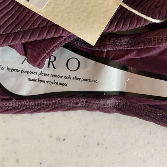 Aro Belle Ribbed Cheeky Swim Bottom Berry Size XS - Picture 6 of 6